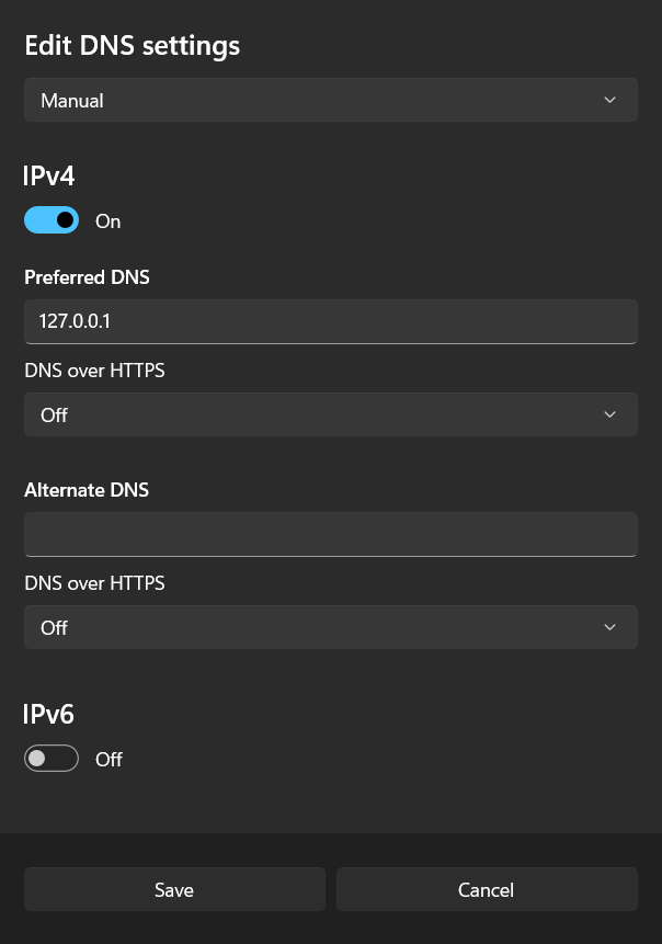 Open setting then go to Network tab and go to WIFI properties then edit the DNS IP