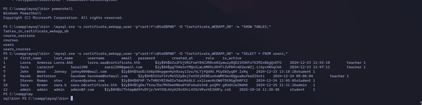 Before running the query, make sure to execute it in PowerShell.